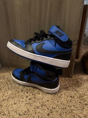 Nike Kids' Royal Blue and Black High-Top Sneakers